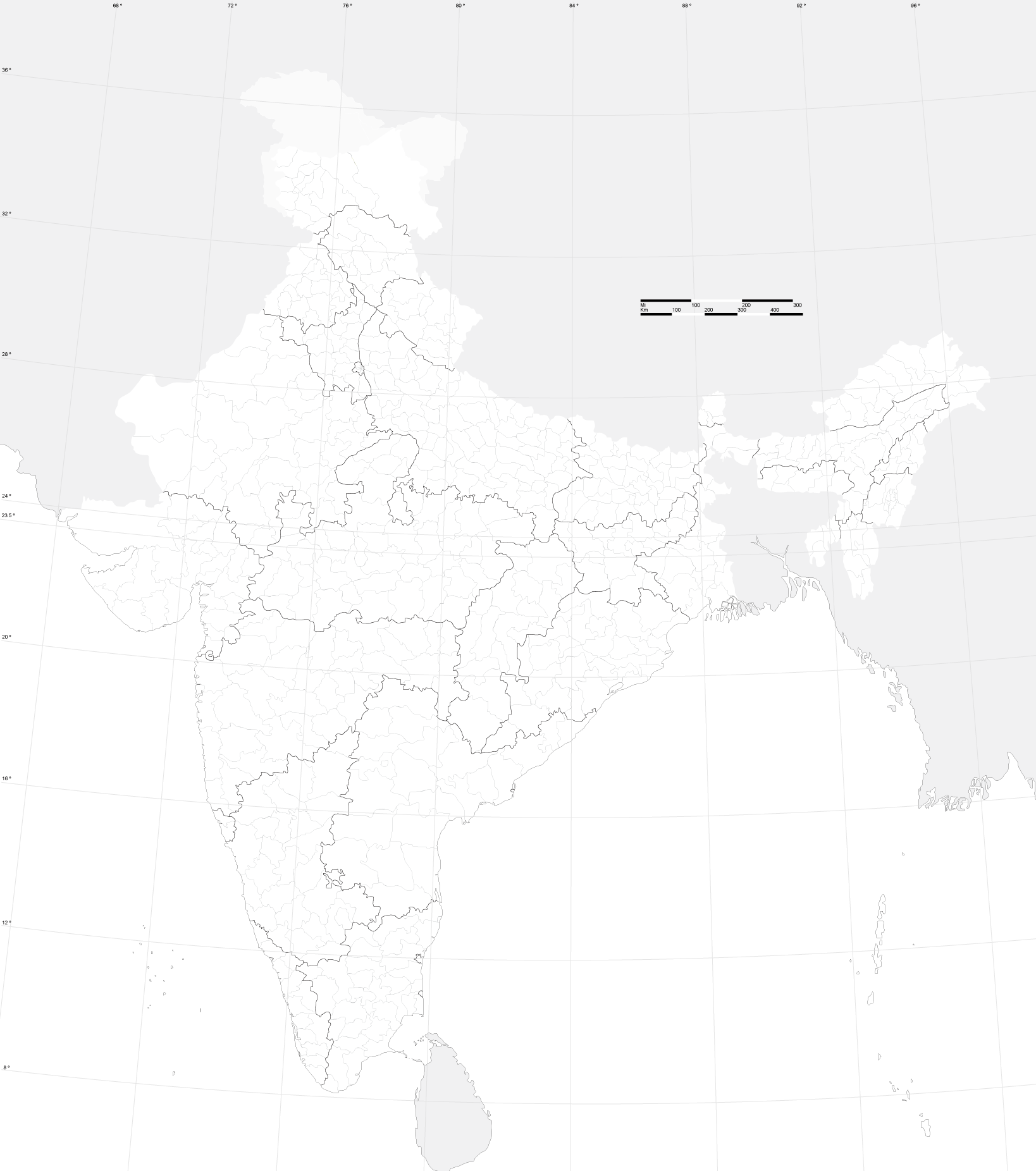 Free Vector Outline District Map Of India Bitterscotch